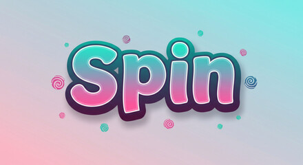 Poster - Vibrant Gradient 'Spin' Text Effect Colorful Typography Design