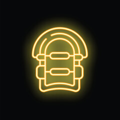 Poster - Neon sign representing a lifebuoy shining, ideal for a safety or emergency concept