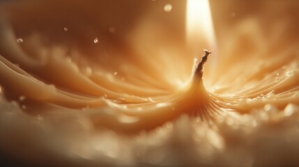 Poster - Candle flame and wax detail showing swirls and texture, creating a warm and cozy atmosphere