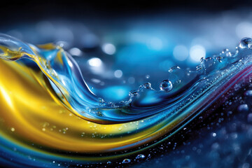 Poster - Colorful water splash with dynamic motion creates a mesmerizing visual effect