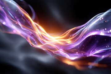 Poster - Colorful abstract waves of light flowing through a dark space creating a striking visual effect