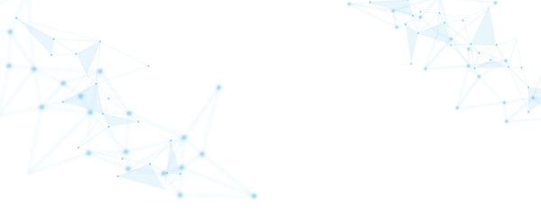 Aufkleber - Abstract white blue digital technology futuristic communication high tech concept background. Technology dots lines connect network background.	