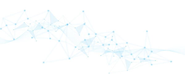 Aufkleber - Abstract white blue digital technology futuristic communication high tech concept background. Technology dots lines connect network background.	
