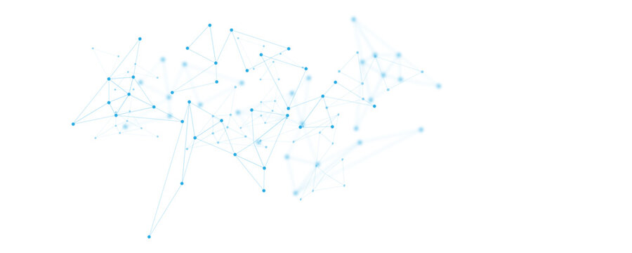 Abstract white blue digital technology futuristic communication high tech concept background. Technology dots lines connect network background.	