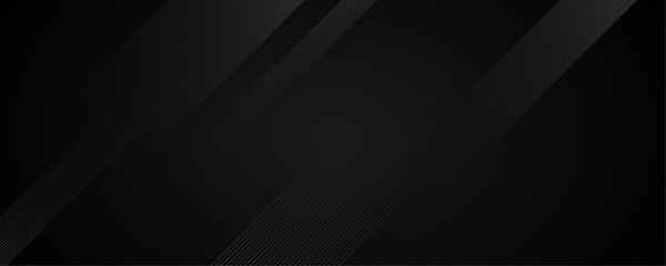 Poster - abstract gray color geometric dynamic lines art pattern black background design.