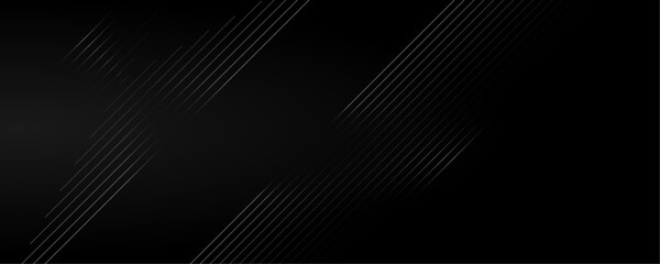Poster - abstract gray color geometric dynamic lines art pattern black background design.