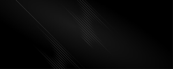 Poster - abstract gray color geometric dynamic lines art pattern black background design.