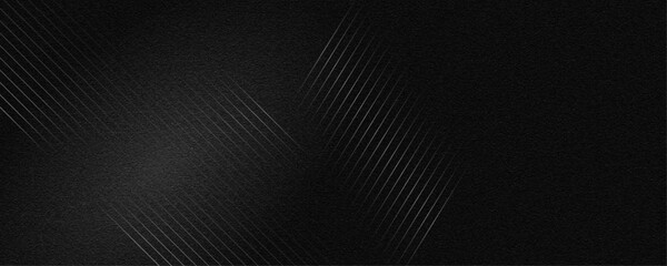 Poster - abstract gray color geometric dynamic lines art pattern black background design.