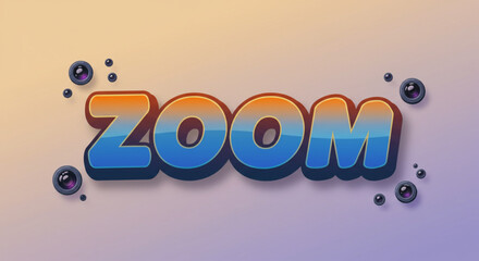 Poster - Zoom Text Effect Gradient Style, 3D Design, and Bold Typography