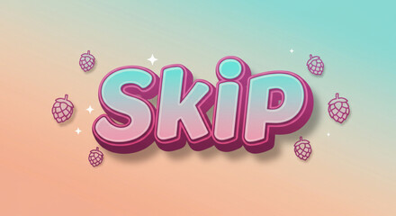 Fototapete - Cute and Playful Skip Text Effect  Design Resource for Fun Projects