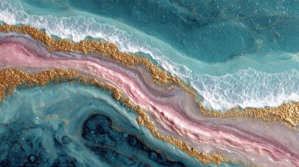 Poster - Flowing creamy texture featuring pastel colors blue, purple, pink, and yellow creates a visually appealing abstract surface for backgrounds