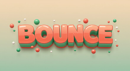 Fototapete - 3D Text Effect  Playful Bounce Typography Design