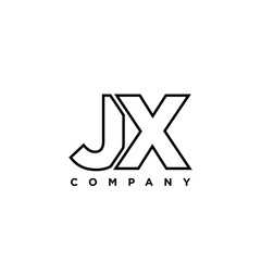Aufkleber - Letter J and X, JX logo design template. Minimal monogram initial based logotype.
