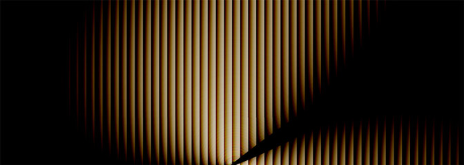 Aufkleber - Black and gold glowing ribbed vector abstract background.