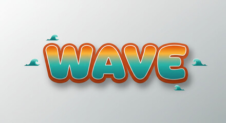 Fototapete - Vibrant Gradient Wave Text Effect Design Element for Summer Projects