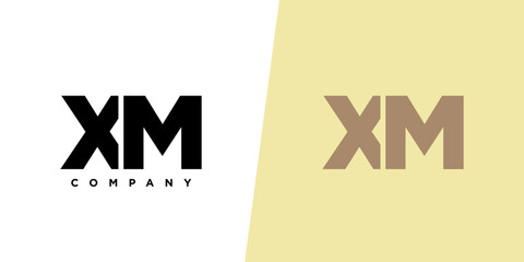 Aufkleber - Letter X and M, XM logo design template. Minimal monogram initial based logotype.