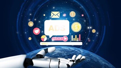 Poster - Online ads and digital marketing help brands grow. Content marketing builds engagement. Marketing tools boost ROI. Effective ads and marketing drive online business success. Muxer