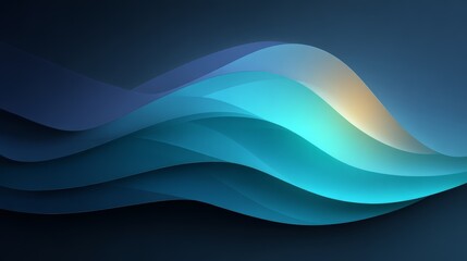 Aufkleber - Blue wave with a yellow line on it. The blue and yellow colors create a sense of movement and energy