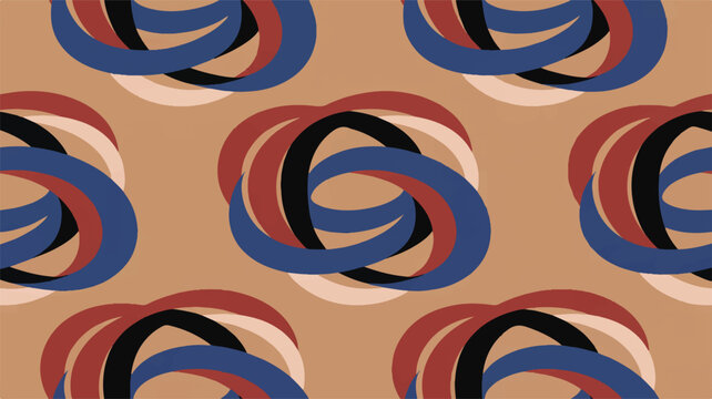 Interlocking curved shapes in muted tones abstract