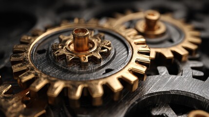 Poster - Reputation Management Concept on the Mechanism of Metal Cogwheels., no logos, no brands