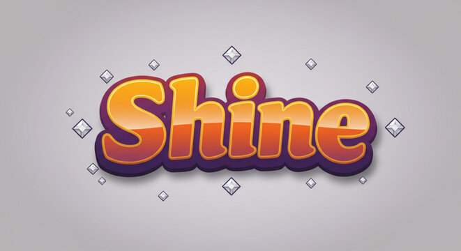 Shiny Text Effect Vibrant Gradient & 3D Style