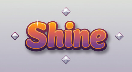 Poster - Vibrant Shine Text Effect Gradient Orange Purple Style