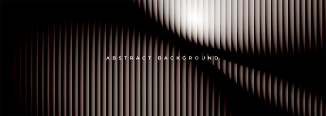 Aufkleber - Dark elegant glowing ribbed abstract background. Vector illustration wide banner design
