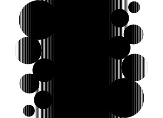 Fototapete - Two-sided Transition from black to white with abstract striped circles. Vector pattern with halftone. Vector background for covers, packaging, advertising. Thin lines