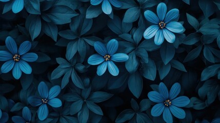 Canvas Print - dark blue flowy lines, minimalistic