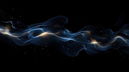 Canvas Print - dark blue flowy lines, minimalistic
