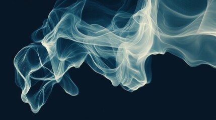 Canvas Print - dark blue flowy lines, minimalistic