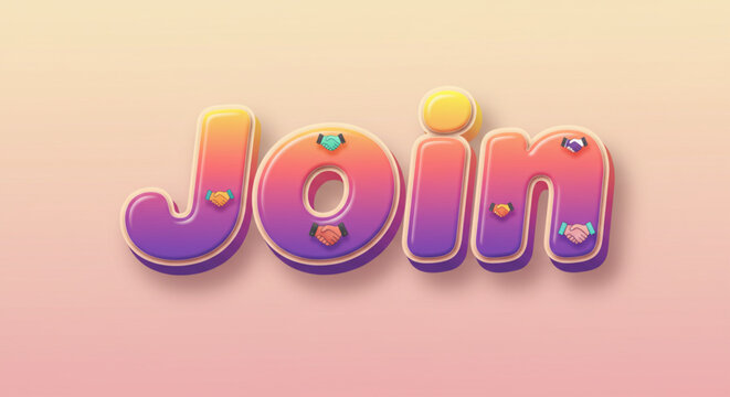 Colorful 3D Join Text Effect  Fun, Playful Typography Design