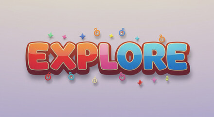 Poster - Vibrant Colorful Explore Text Effect Fun, Playful Design