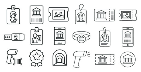 Poster - Collection of icons and symbols, including a badge, a badge with a star, a badge with a heart, a badge with a circle, a badge with a star and a circle, a badge with a star and a circle, a badge with