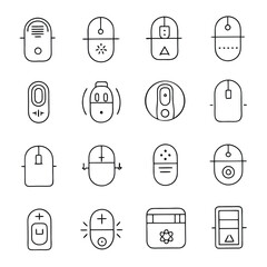 Leinwandbilder - Collection of simple hand drawn computer mouse icons with various designs and features