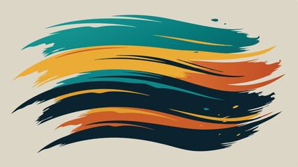 Poster - Abstract brushstroke design with vibrant colors perfect for modern graphic art