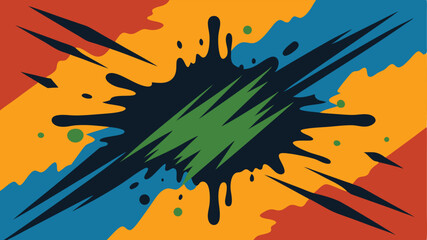 Poster - Abstract colorful splatter with textured details perfect for various creative designs
