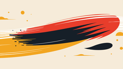 Poster - Abstract composition with bold brushstrokes and organic shapes on a transparent canvas