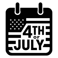 Poster - Illustration of a calendar icon with american flag and text reading fourth of july design element