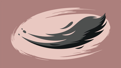 Poster - Abstract feather design with brushstroke elements suitable for various creative projects