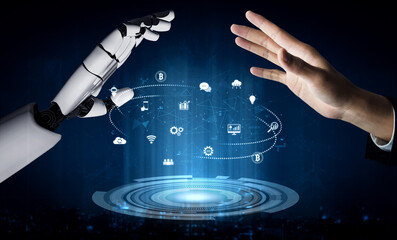 Poster - AI supports the digital business ecosystem by enhancing business, ecosystem, and technology connectivity across the digital network Vouch