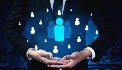 Poster - Professional networking expands business connections, fosters collaboration, and builds digital relationships for new opportunities. Vouch