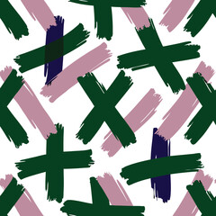 Poster - Abstract grunge brush stroke pattern in shades of green pink and blue against white