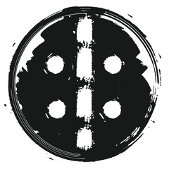 Poster - Abstract grunge circle design element with brush strokes and transparency on a white background