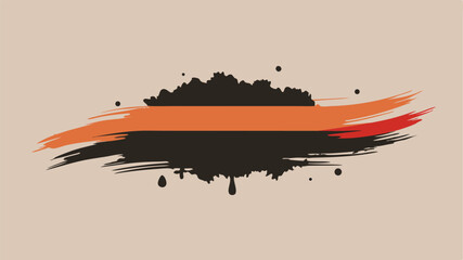 Poster - Abstract grunge design element with orange brush stroke and transparency for versatile use