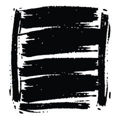 Poster - Abstract grungy black brush strokes graphic element on white background with transparency