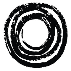 Poster - Abstract ink circle brush stroke design isolated on a white background transparency