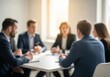 © Lull - Professional Group Collaboration. Blurred image of executives gathered. Captures the essence of teamwork, strategic interactions, and shared goals within a dynamic corporate setting.