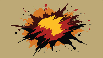 Poster - Abstract splatter burst with layered colors suitable for various design projects