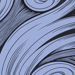 Poster - Abstract swirls in blue and black with graphic contemporary design